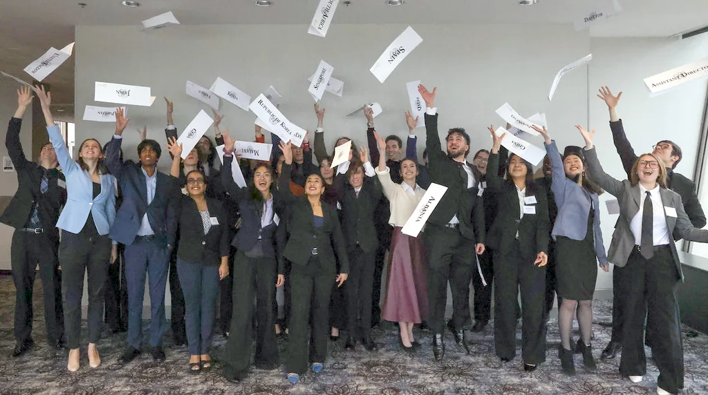 NWMUN-Portland participants tossing country placards